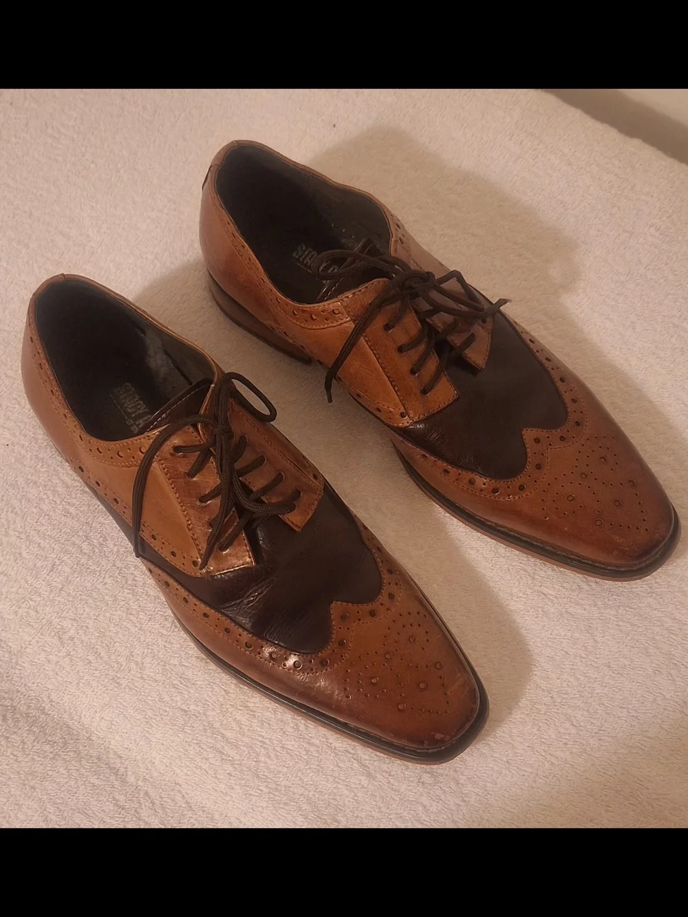 Stacy Adams Two-Tone Brown & Dark Brown Wingtip Oxfords